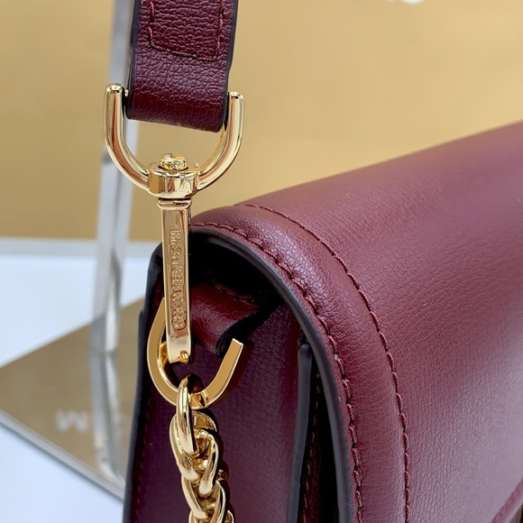 MICHAEL KORS SONIA MEDIUM EAST WEST SHOULDER CROSSBODY BAG MERLOT COLOR - Picture 11 of 16
